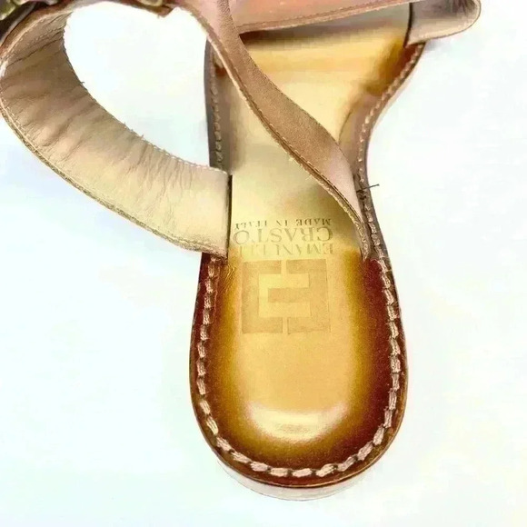 Emanuele Crasto Cuoio (brown) Leather Slides Size 9 Euro 39 - Picture 9 of 10